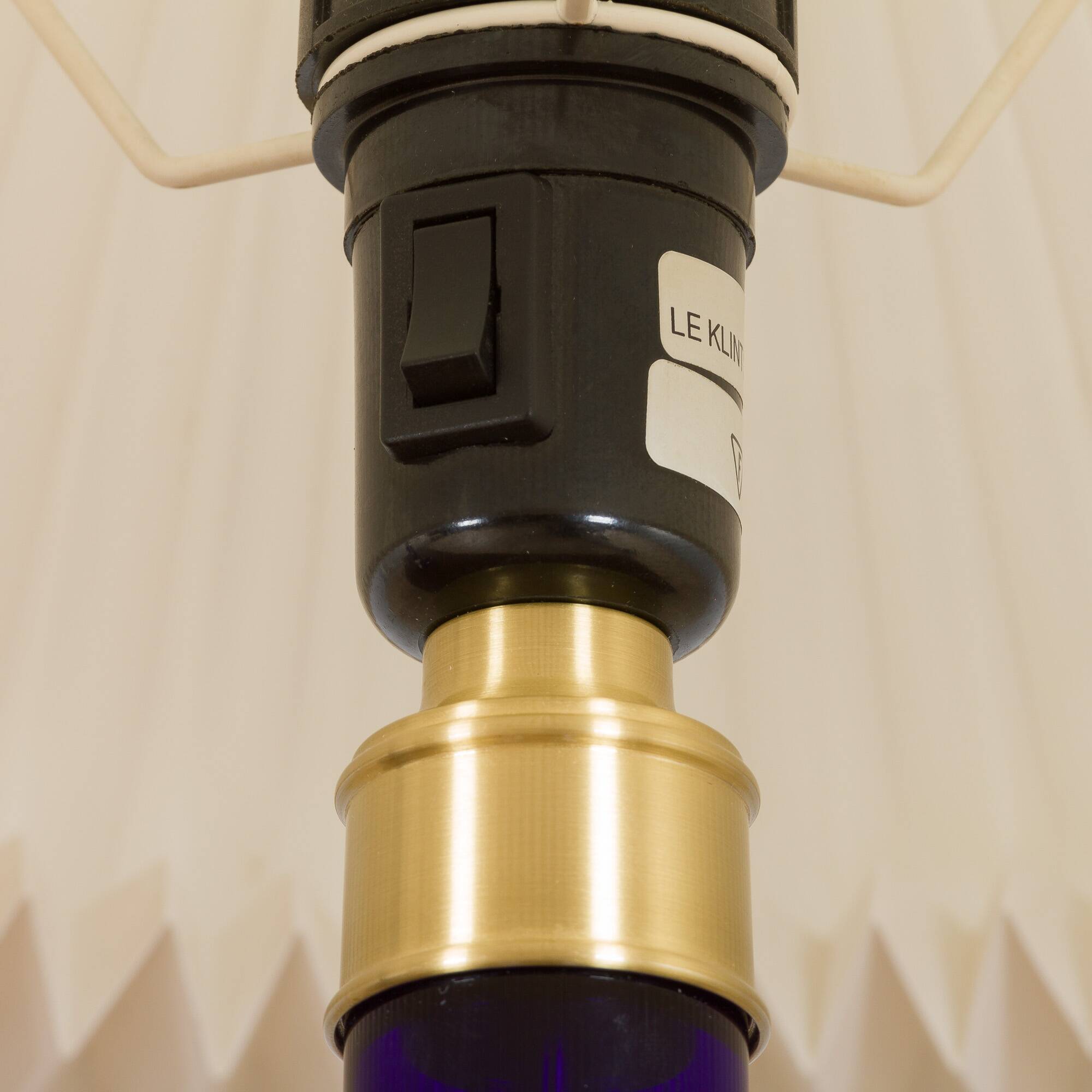 Pair of deep blue table lamps by Holmegaard for Le Klint, Denmark 1970s