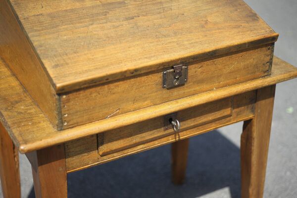 Bureau écritoire bois vintage, bureau bois vintage, secrétaire pupitre, meuble bois, décoration