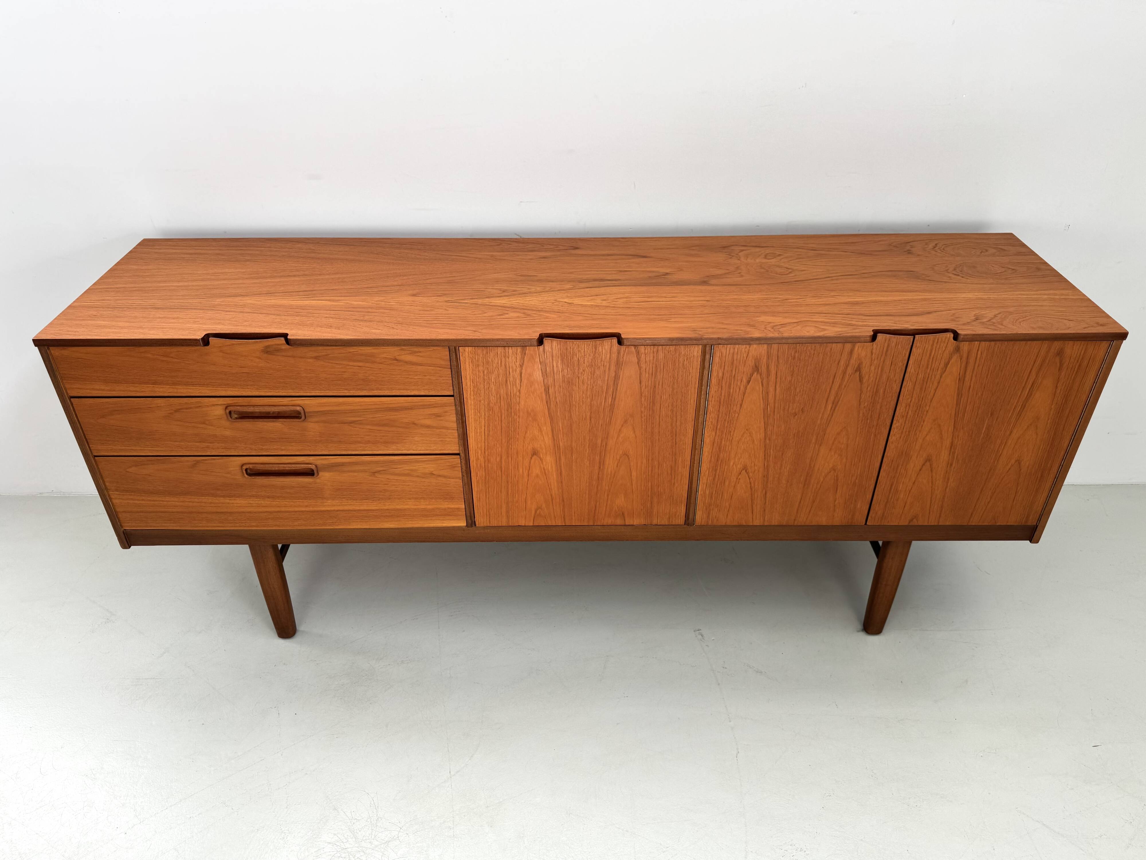 Unique vintage teak sideboard from the 1960s, produced by Nathan in the UK.