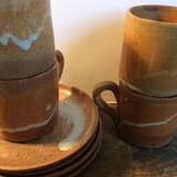 Set of 4 vintage stoneware coffee cups