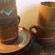 Set of 4 vintage stoneware coffee cups
