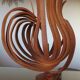Large Scandinavian arched wooden lamp 60s 70s