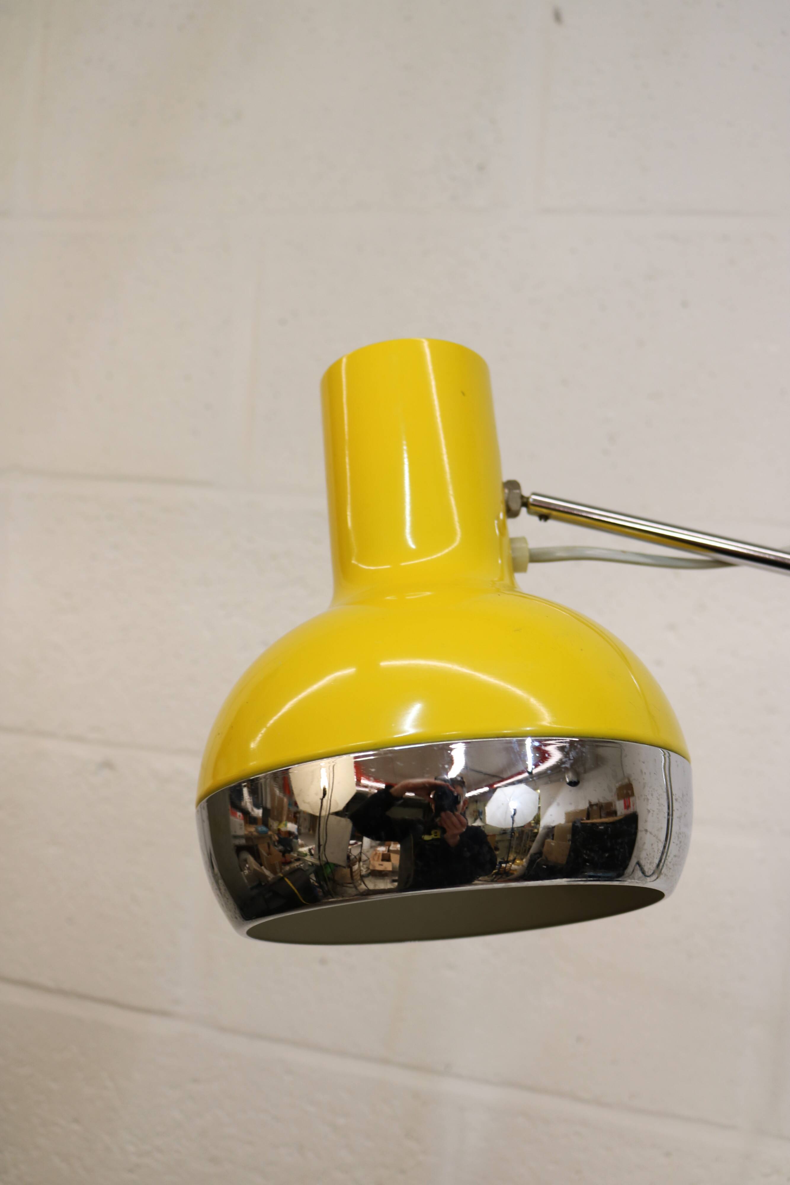 Vintage yellow table lamp by Josef Hůrka for Napako, Czechoslovakia 1970