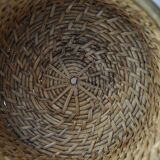 Rattan and brass book basket, Italy, 1970