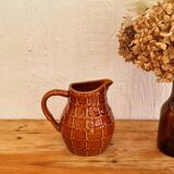 Vintage Saint Clément jug with a caramel checkered design.