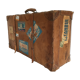 suitcase of leather with labels of palaces