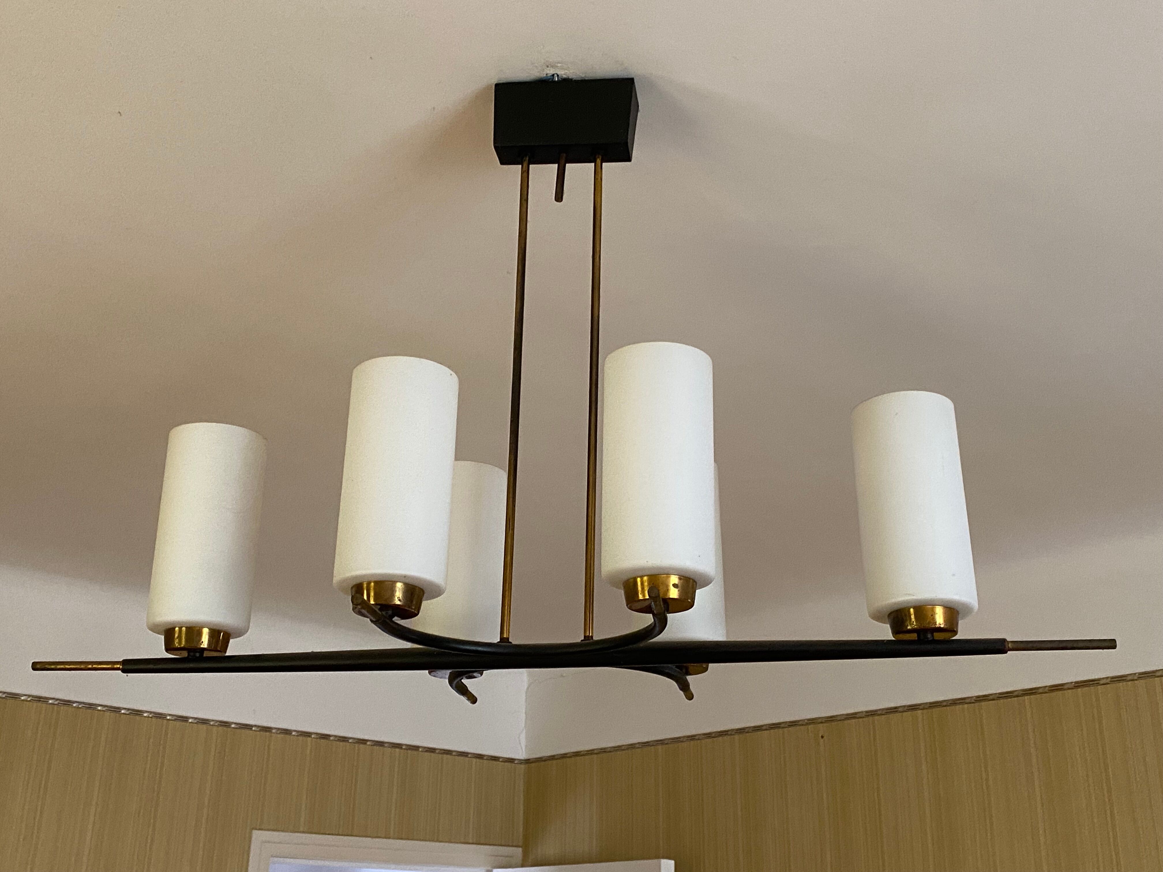 Chandelier six tulips type house ARLUS year 60