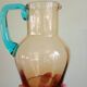 Portieux glassware pitcher - George Sand model - blue and amber
