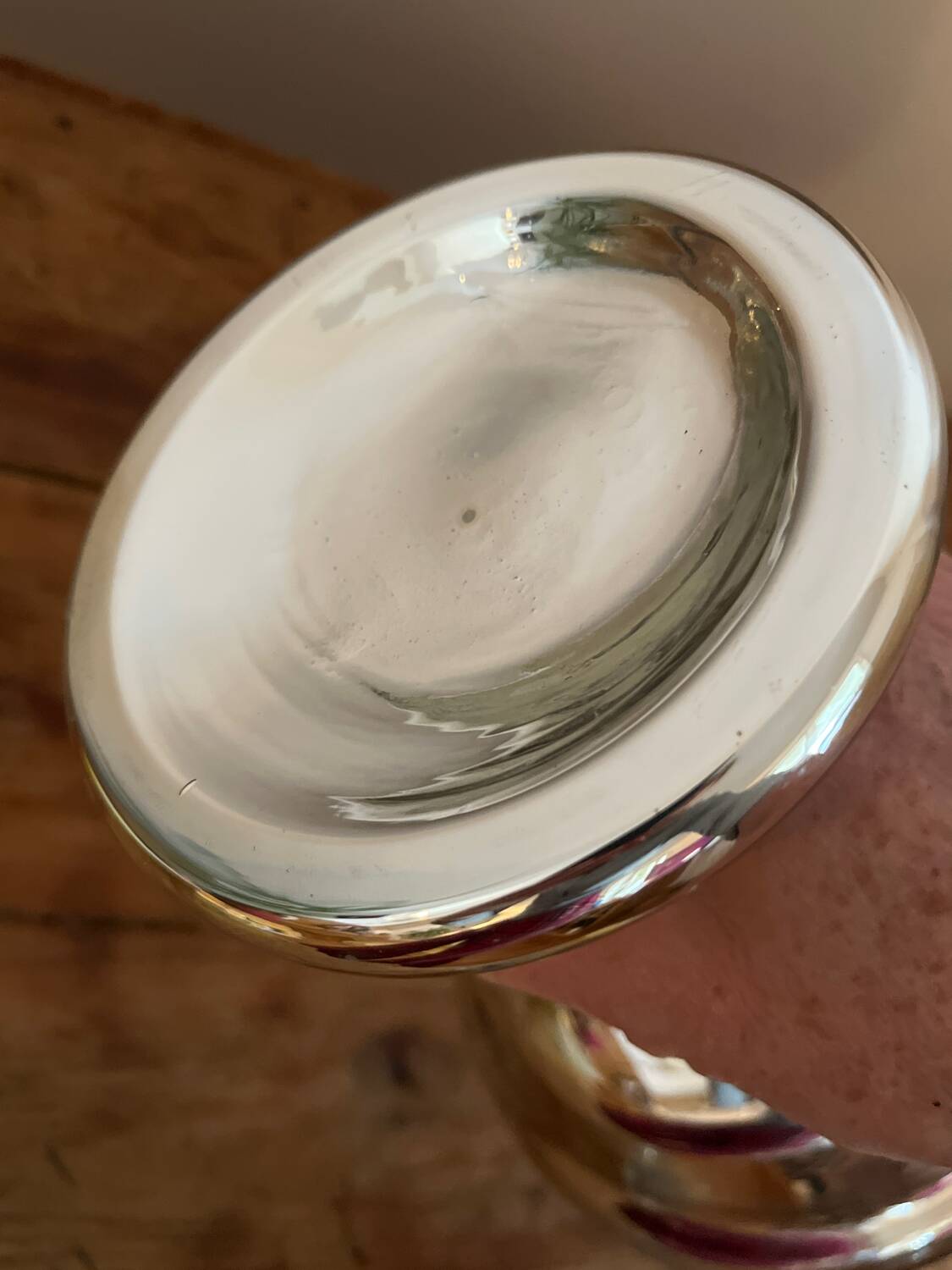 Coupe / calice en verre mercurisé soufflé  vintage