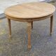 Renovated round Art Deco dining table, extendable, made of solid oak, 145cm.