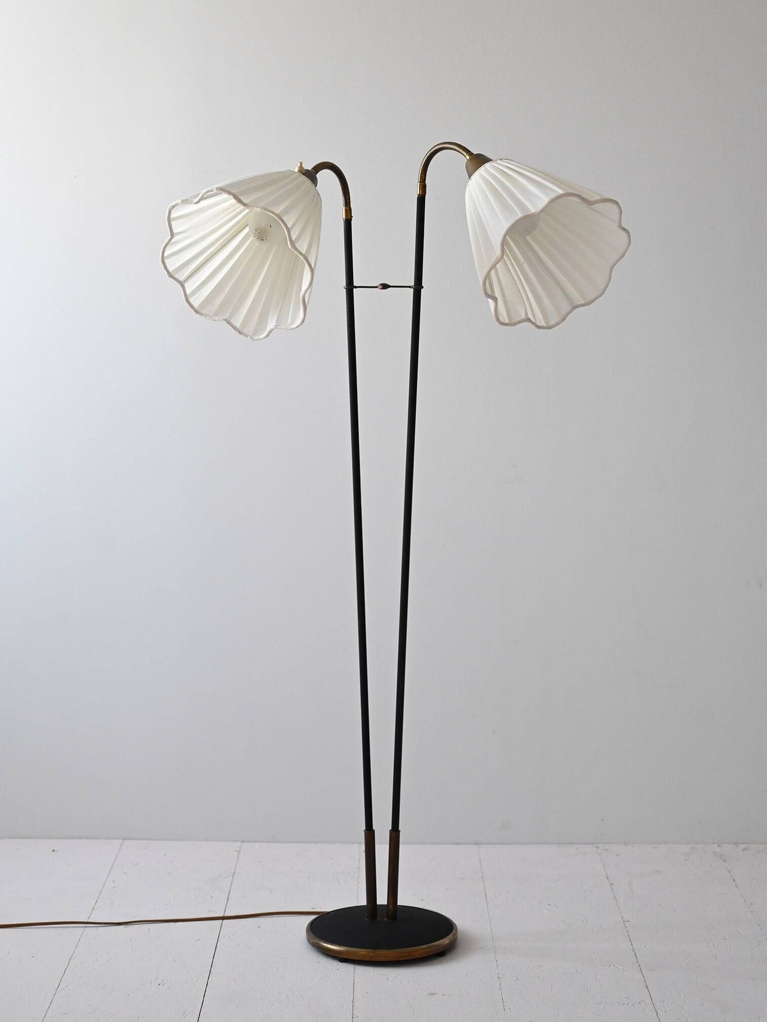 Lampadaire 2 feux en métal noir