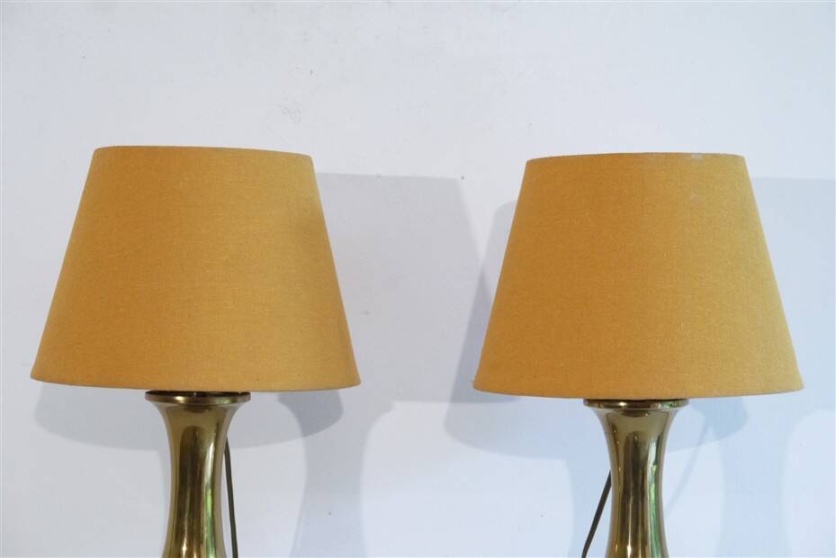 Pair of brass lamps 1960