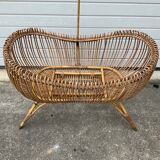 Vintage rattan cradle