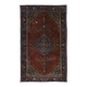 Tapis ancien oriental – rouge brique et bleu 180 cm x 107 cm