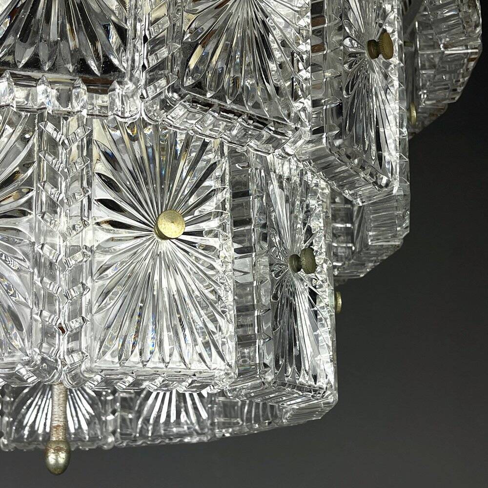 Lustre en cristal vintage, Italie, années 1960