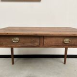 1900 solid walnut desk with two drawers