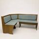 Ensemble vintage de coin repas en chêne — banquette, table extensible et 2 chaises