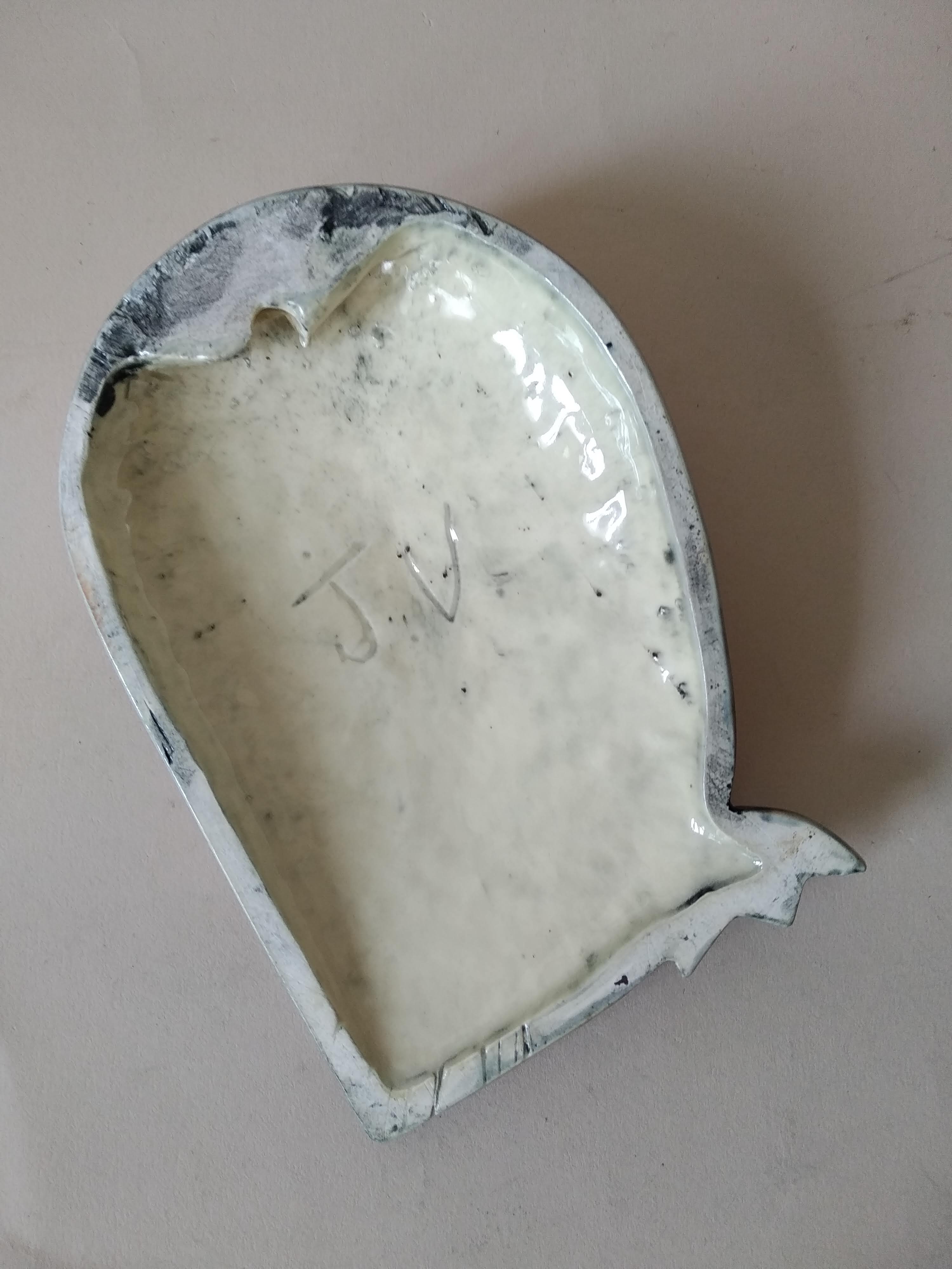 Owl in ceramic 60s signed Jean Varoqueaux