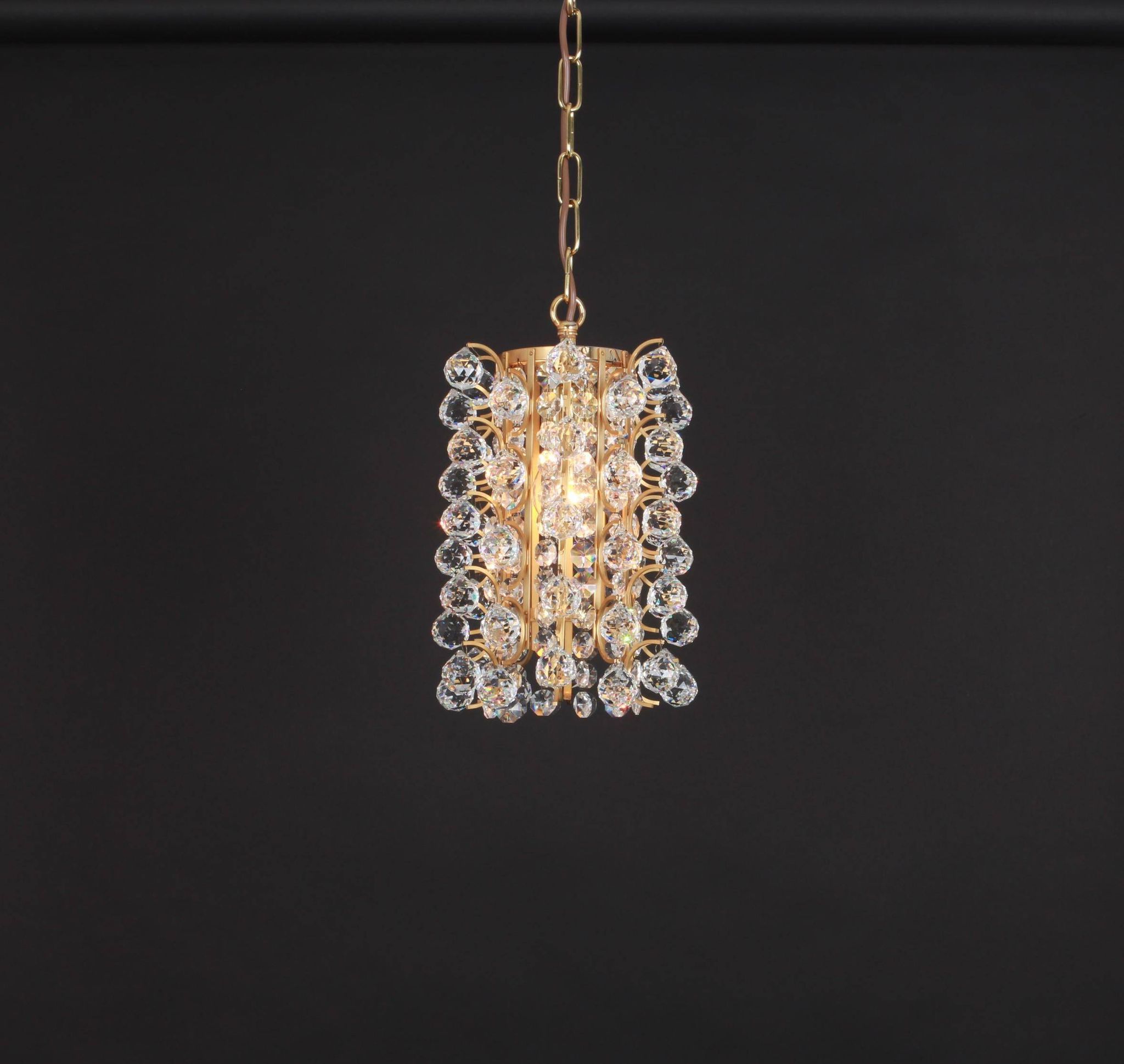 Small golden brass pendant by Christoph Palme, Germany, 1970s.