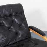 Modern Danish patchwork leather sofa sculptural from the 1970s