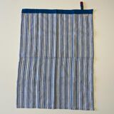 Two-tone blue and white striped tea towel