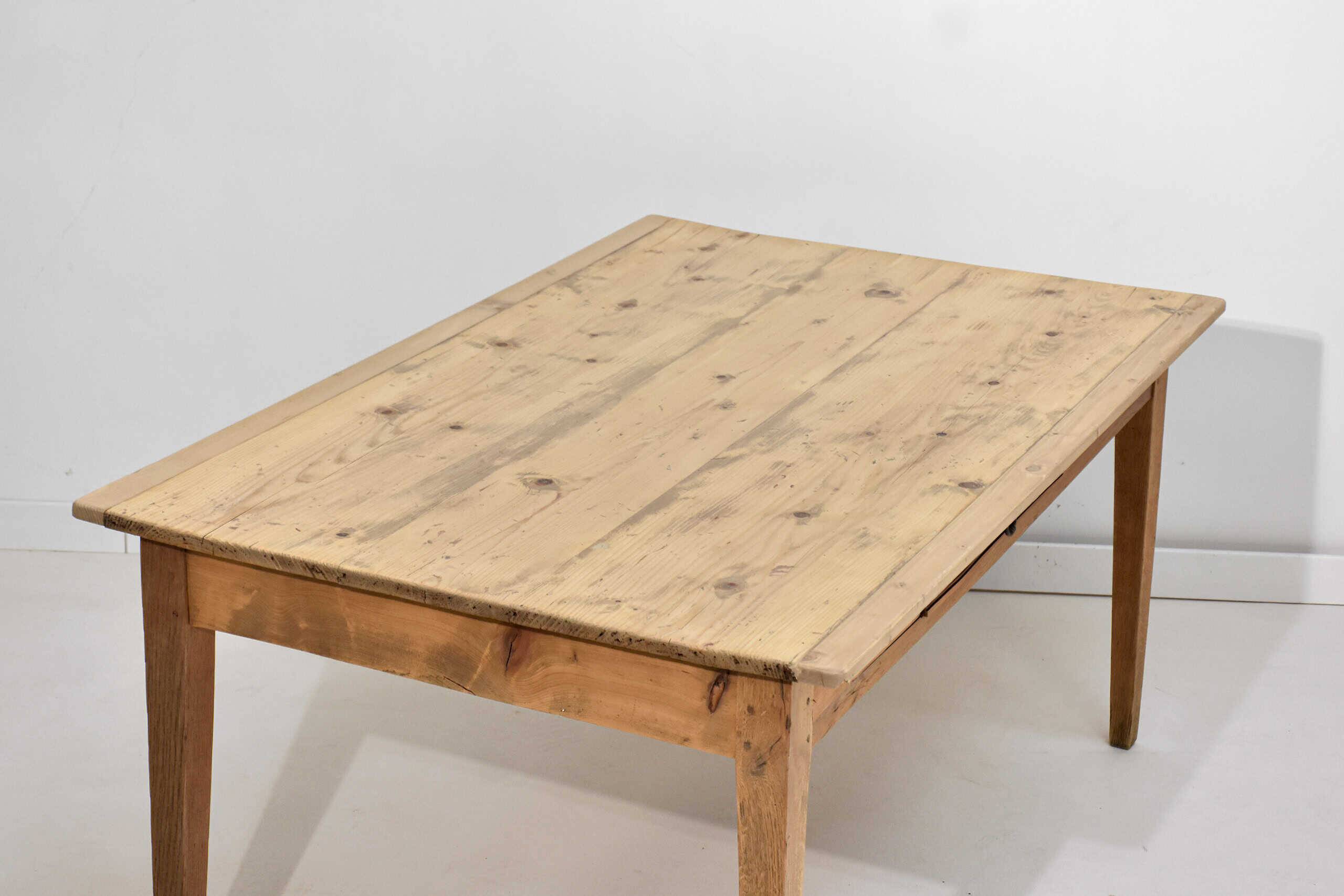 Vintage farmhouse table, oak legs