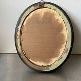 Antique black wooden oval frame   frame  21.5 cm x 23 cm