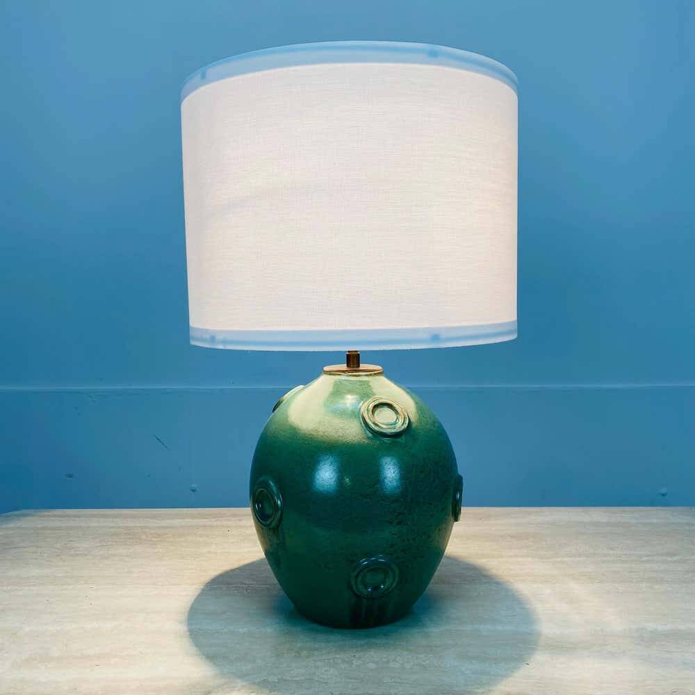 Lamp by Jerk Werkmaster for Nittsjo, Sweden, 1930, Scandinavian ceramic