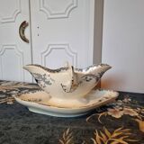 Old ceramic gravy boat earthenware hb&cie choisy le roi pornic 19th century model