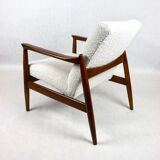 White Boucle GFM-64 armchair by Edmund Homa, 1970s
