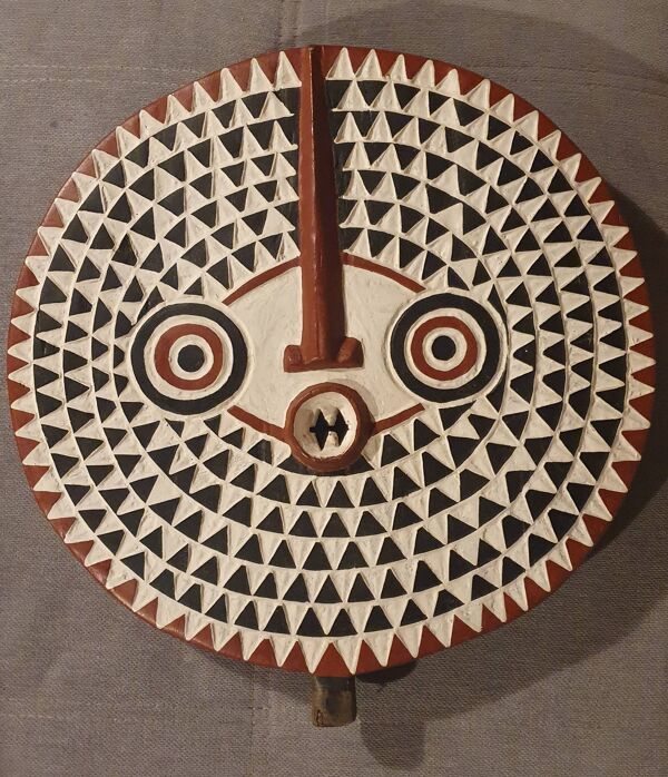 Masque soleil africain Bobo en bois - Mali