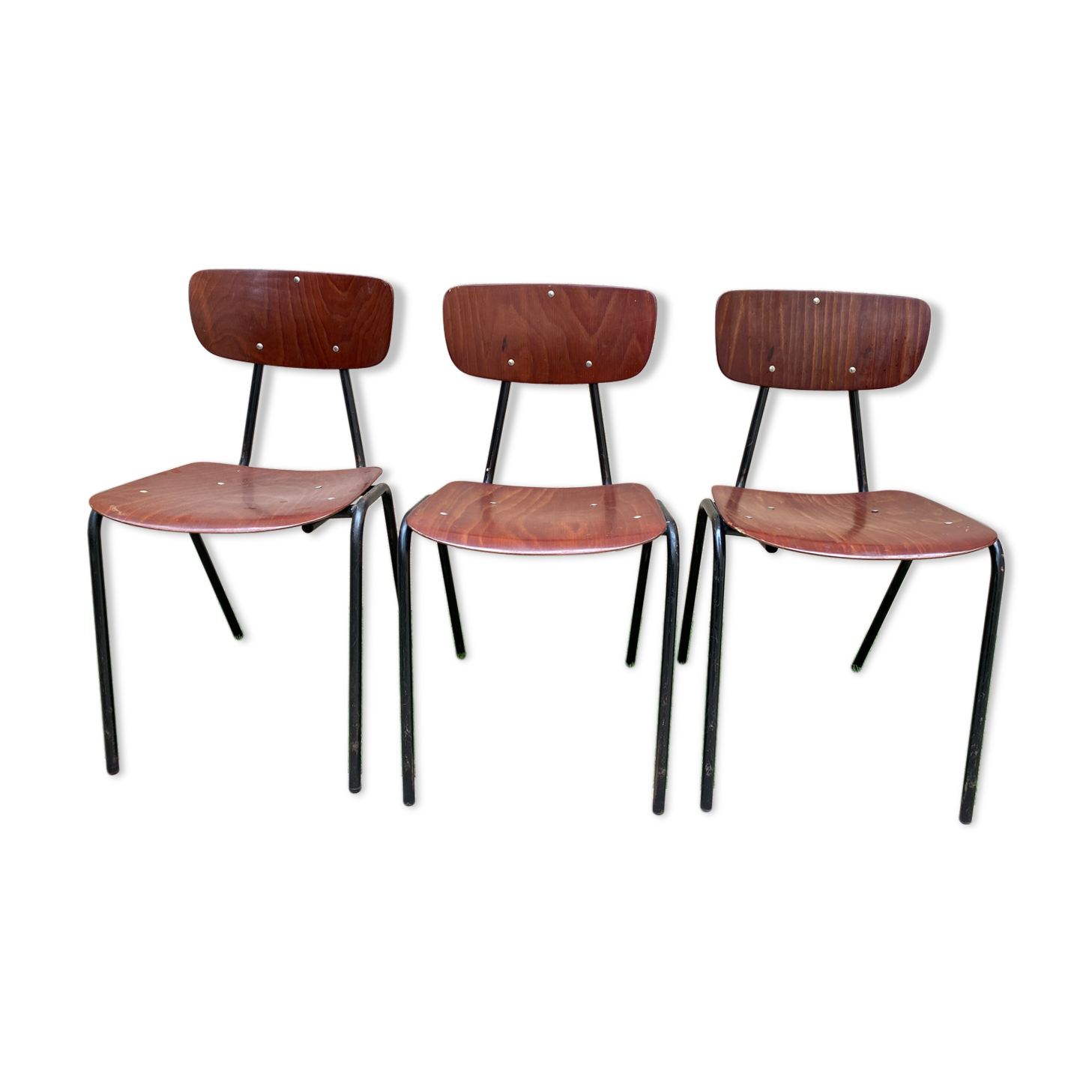3 dutch style vintage chairs 1950