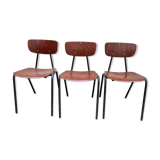 3 dutch style vintage chairs 1950
