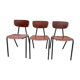 3 dutch style vintage chairs 1950