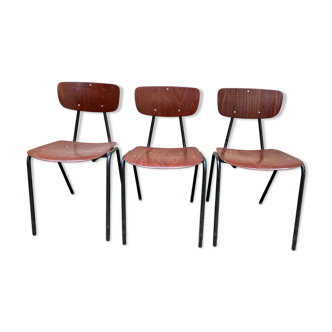 3 dutch style vintage chairs 1950