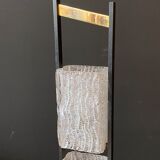 Lampadaire arlus en métal et 4 abats-jour en verre