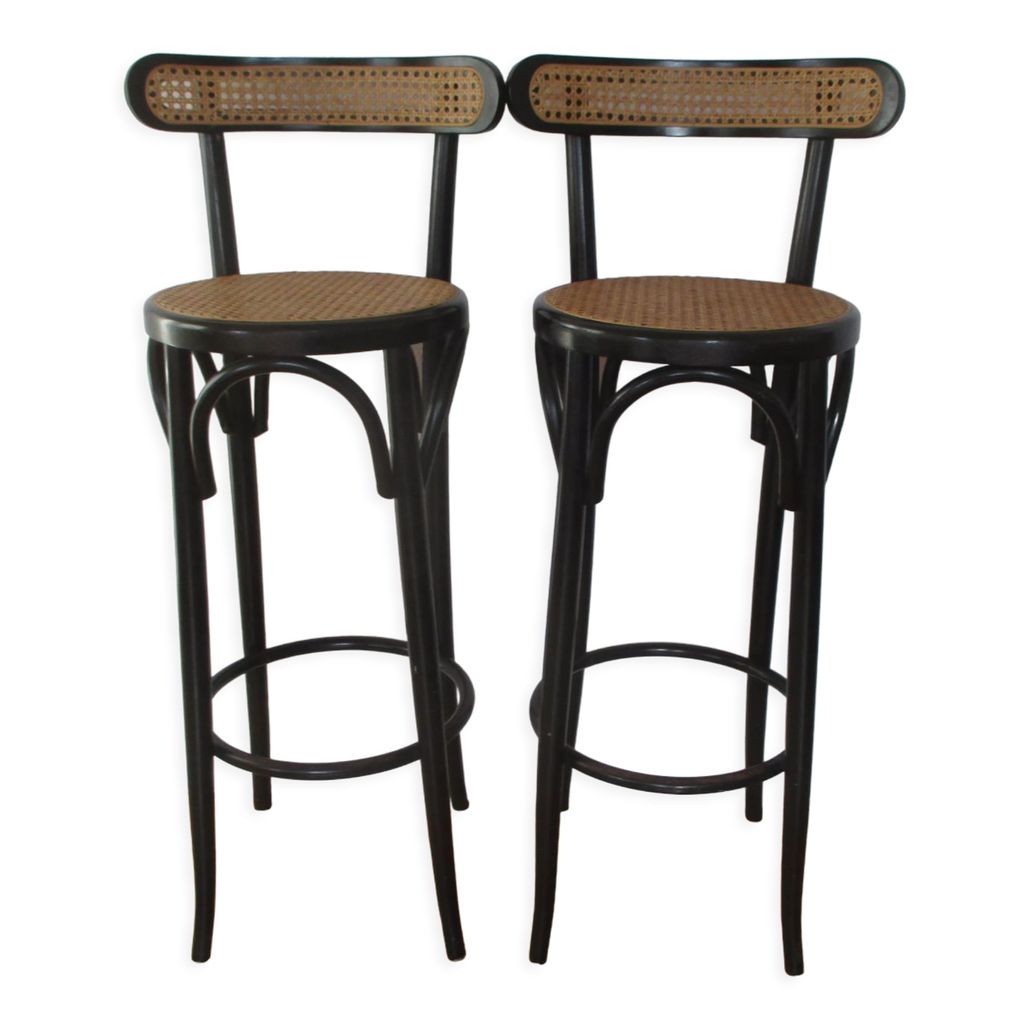 2 bar stools cannée canning bentwood