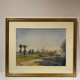 Old painting, landscape, signed M Duclos XX century