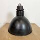 Industrial Bauhaus Black Enamel Pendant Light, 1930s