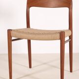 4x Niels O. Møller Dining Chair Model 75 in Teak, 1960s Denmark