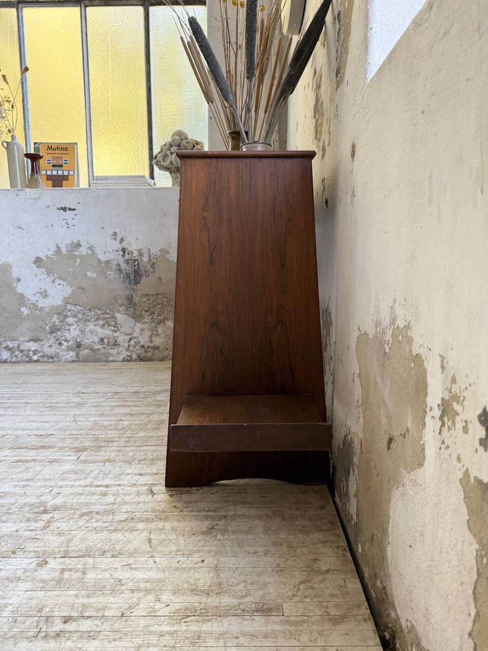 Jardinière années 50 palissandre constructiviste