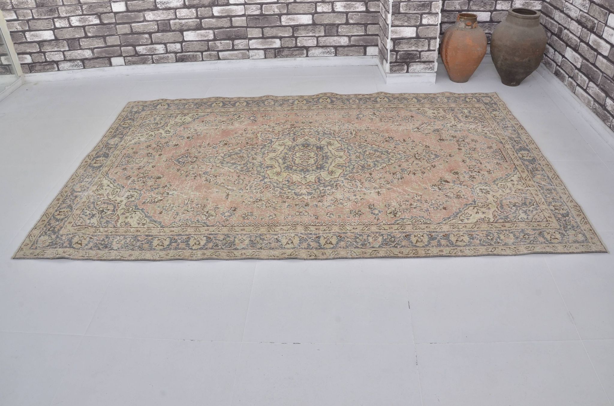 Oushak Vintage Floor Wool Rug sku1350