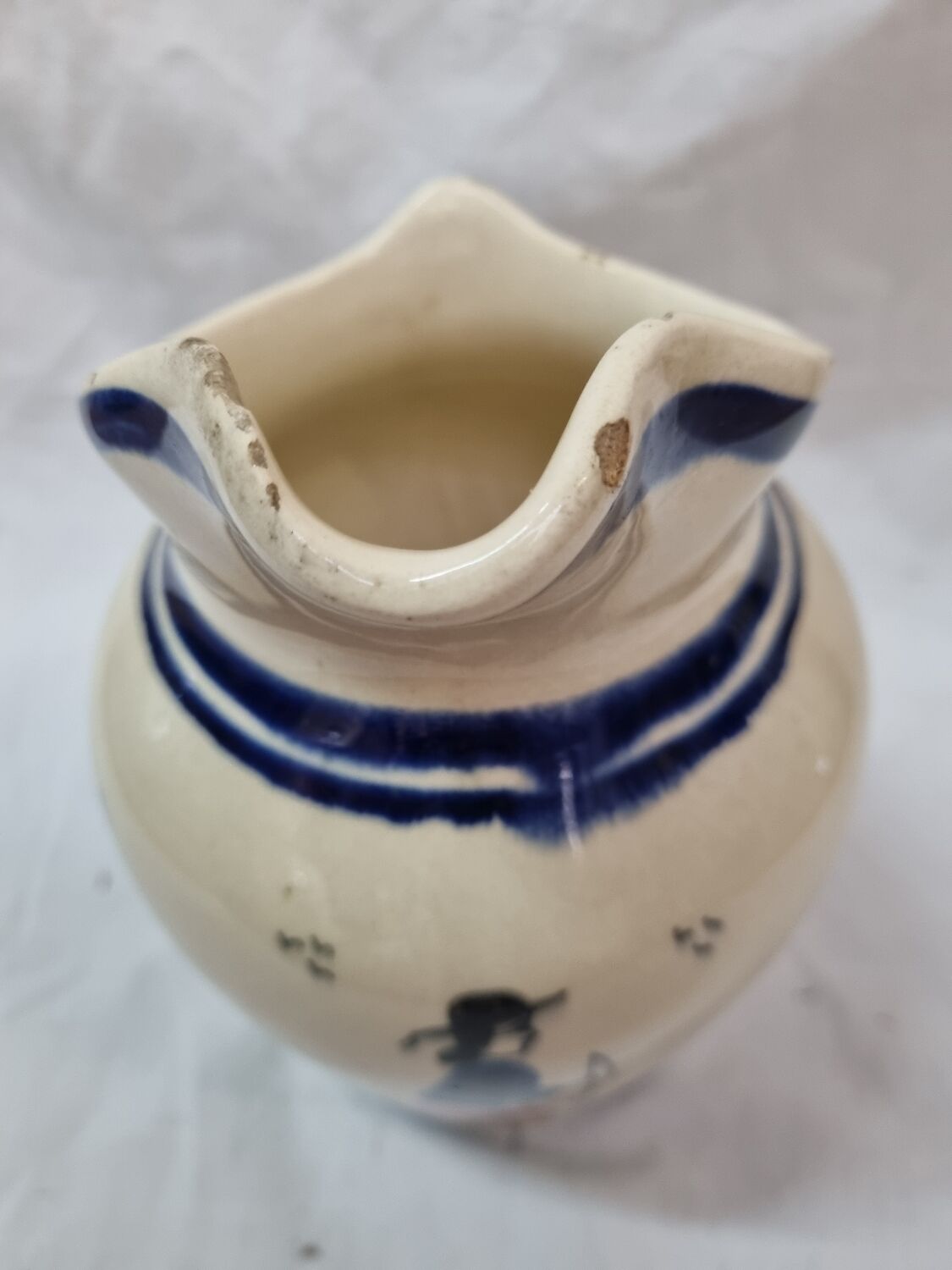 Henriot Quimper earthenware water pitcher 1960