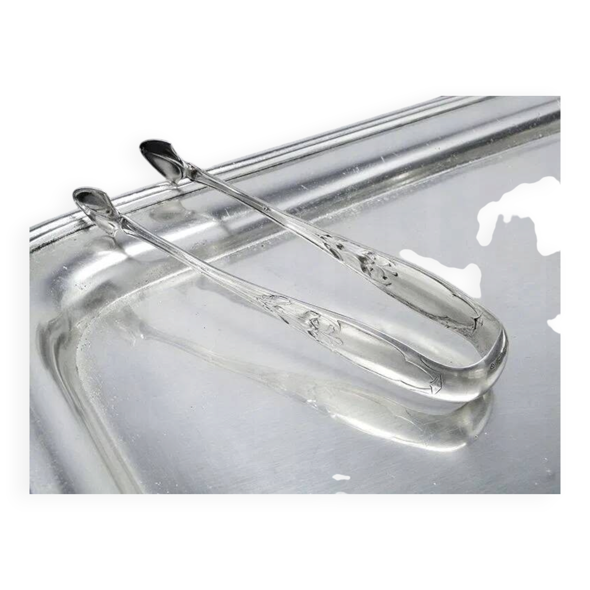 AA3 Decorative Silver Old Embossed Tongs 800