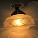 Ceiling lamp Art Deco frosted glass diamond decoration aluminum 30s