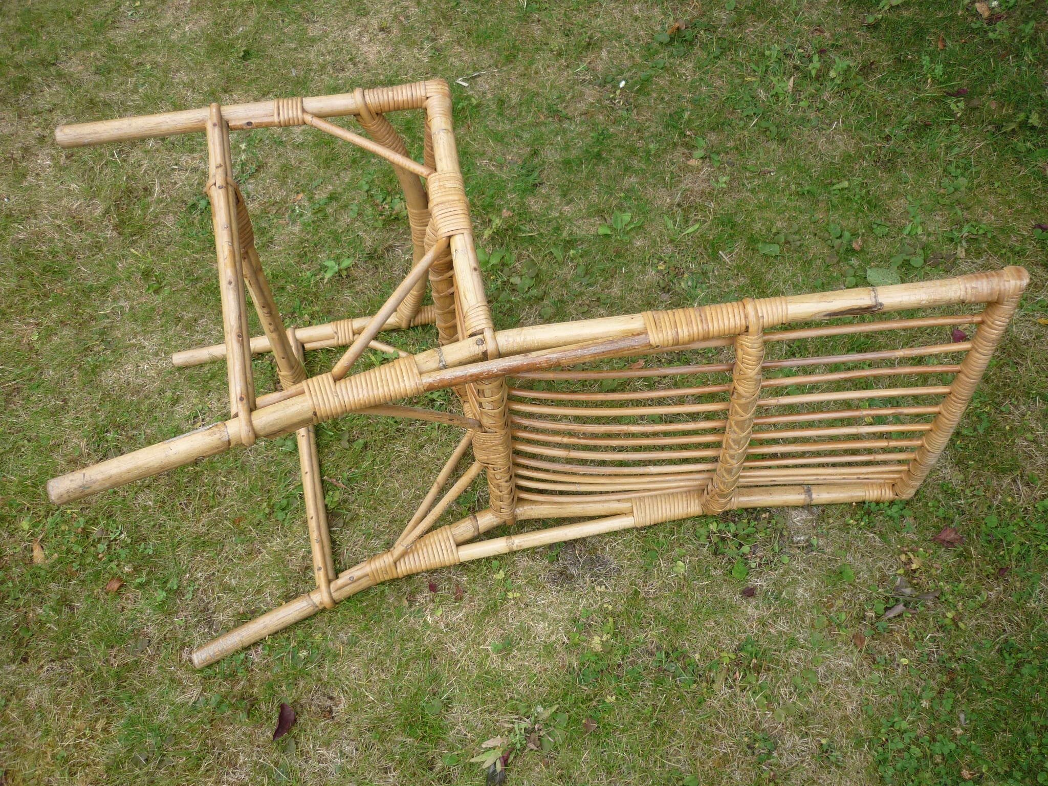 Rattan and bamboo chair