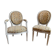 Chaise et fauteuil médaillon, style louis xvi, vers 1950