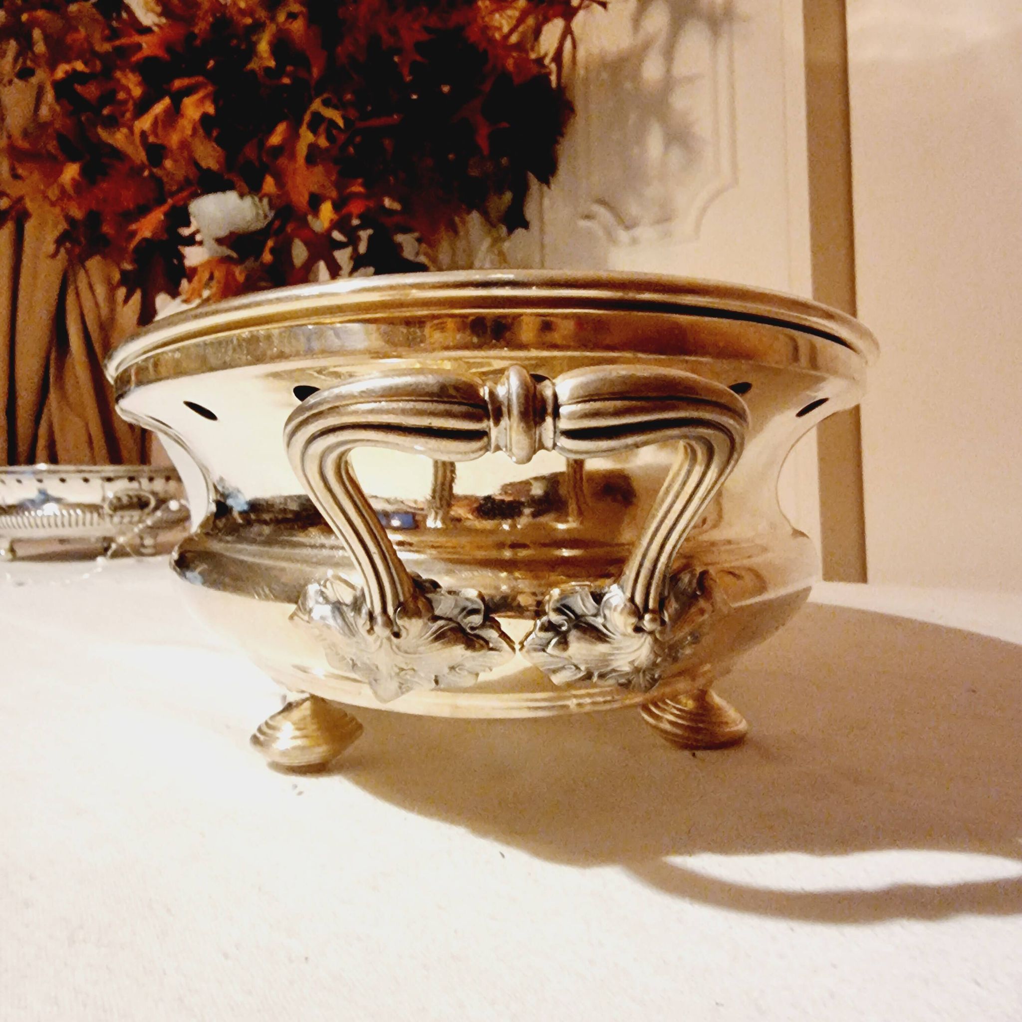 Christofle Plate Warmer Silver Metal large oval format 19th century L'Alfenide et Gallia