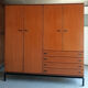 Marcel Gascoin vintage teak storage cabinet Alvéole edition, Circa 1950.