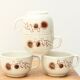 Set of 4 chocolate cups or tea Sarreguemines Les Chardons, 70s